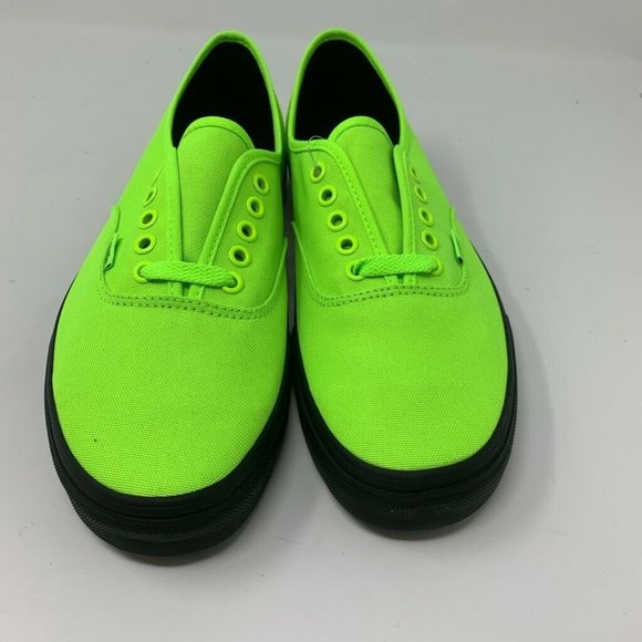 Vans Authentic Neon Green Black Outsole Lace Up - Picture 2 of 6